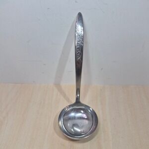 Vintage Floral Blossom Stainless Steel Gravy Ladle Japan Mid Century Modern 6.25